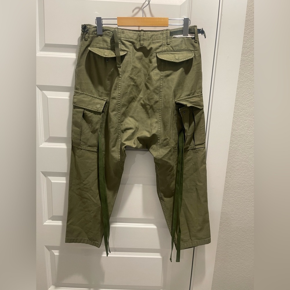 R13 harem cargo drop crotch jean denim Pant - Olive. SIZE 28 - Picture 5 of 14